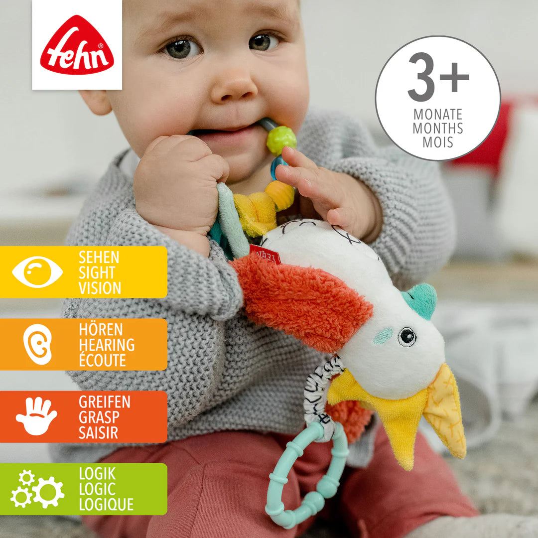 Peluche attività pappagallino