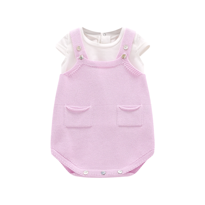 Completo salopette e t-shirt per neonata