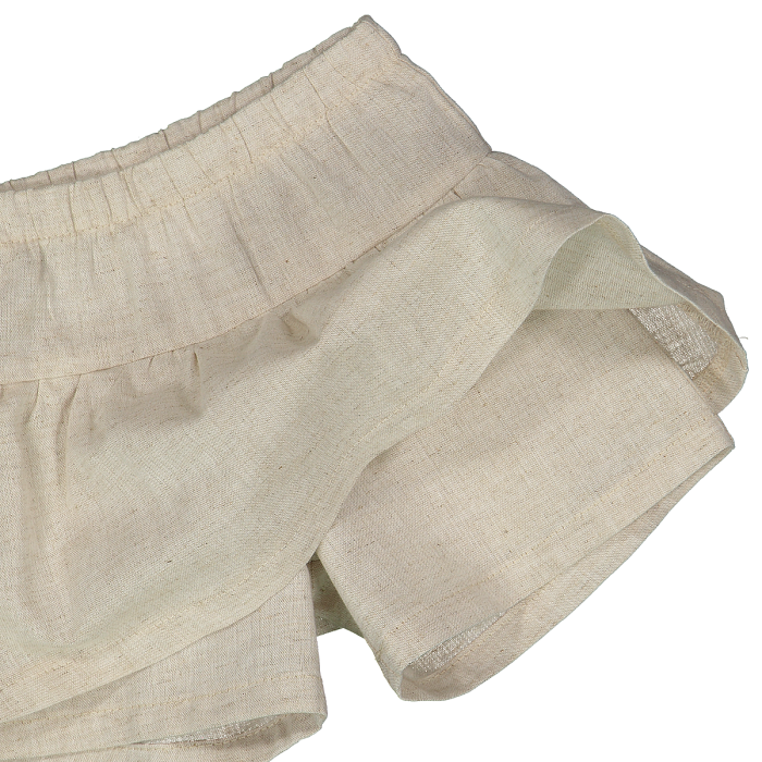 Completo in jersey stretch e misto lino per neonata