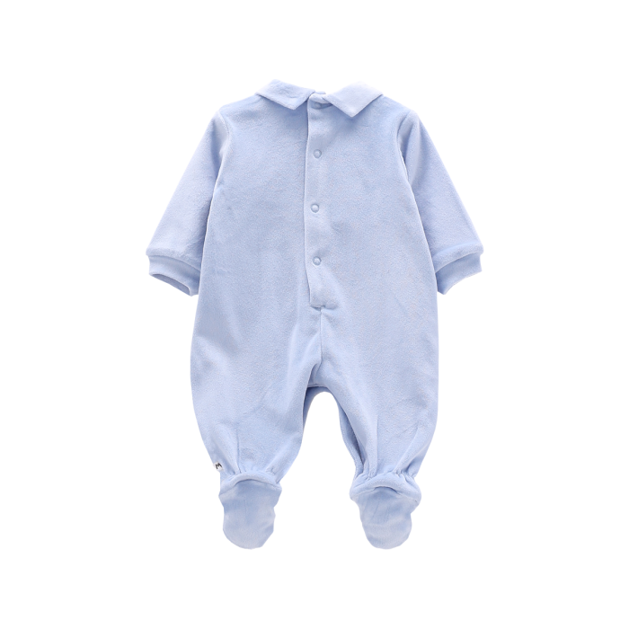 Tutina con piede in ciniglia soft per neonato