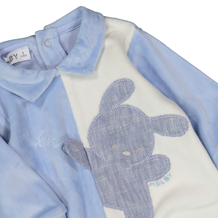 Tutina con piede in ciniglia soft per neonato
