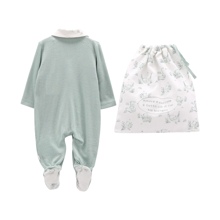 Tutina con piede in bamboo per neonato