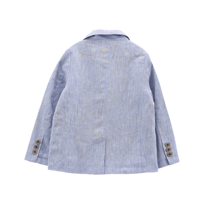 Giacca con revers in misto lino