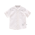 Camicia coreana corta in misto lino