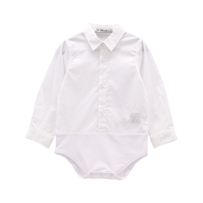 Body a camicia in popeline stretch