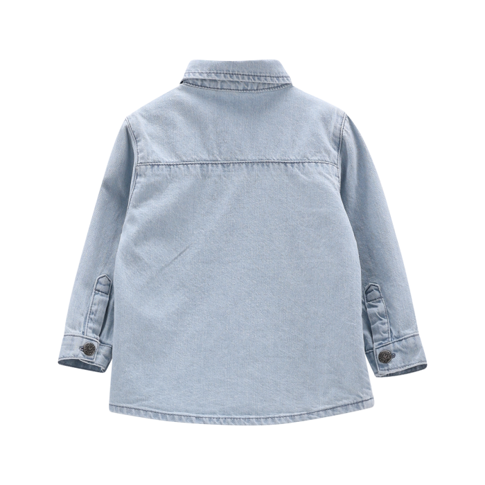 Camicia a maniche lunghe in denim stretch