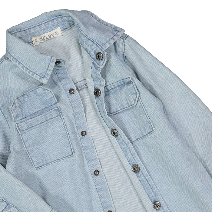 Camicia a maniche lunghe in denim stretch