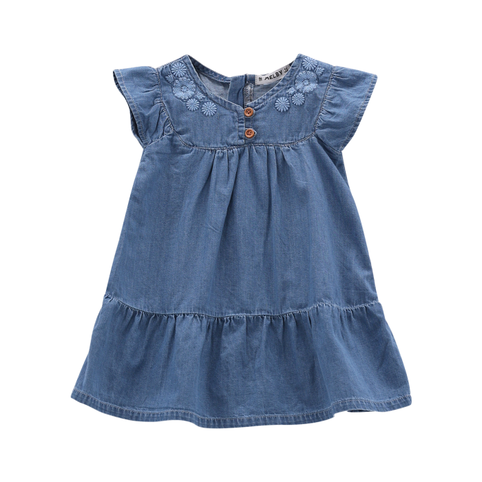 Abito senza maniche in chambray