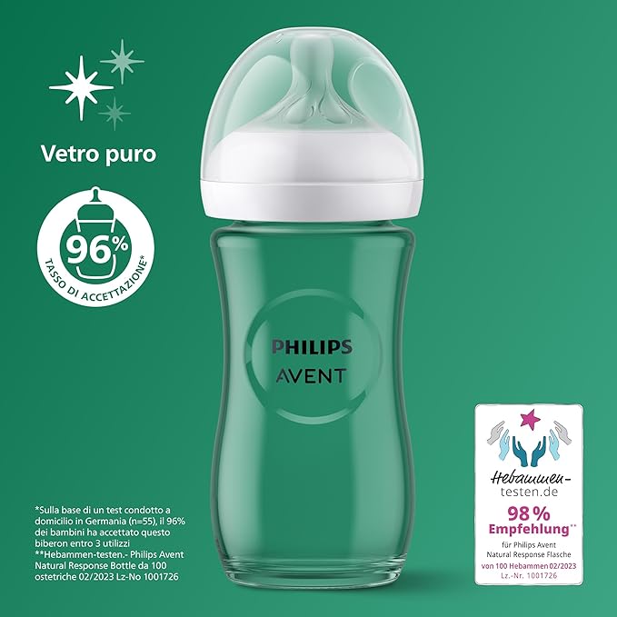 Biberon in vetro da 240 ml   3-6m