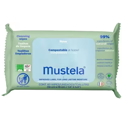 Salviette Mustela Compostabili Profumate 60 Pezzi
