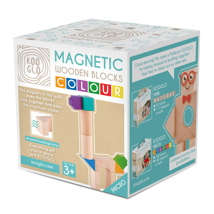MICRO GIRAFFA set 10 pz magnetici legno colorato