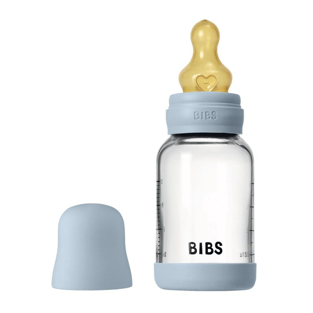 Biberon in vetro con tettarella in lattice 120 ml flusso lento Blush  - Bibs 0+
