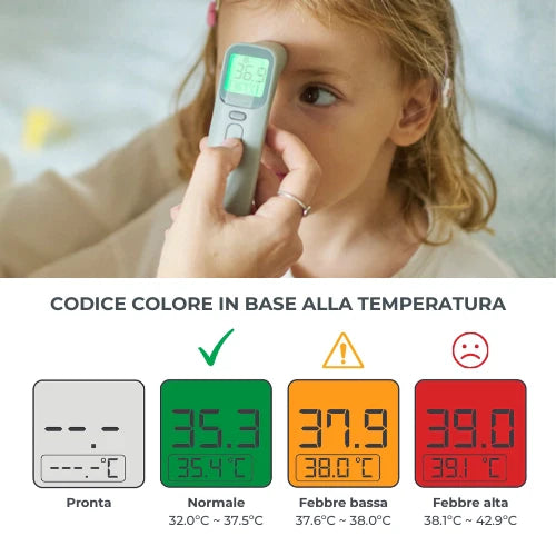 Termometro digitale frontale e auricolare