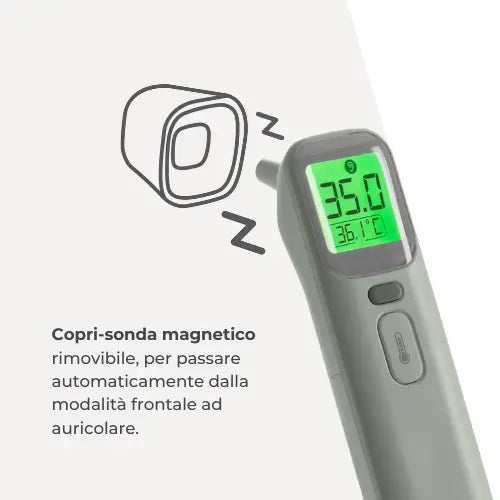 Termometro digitale frontale e auricolare