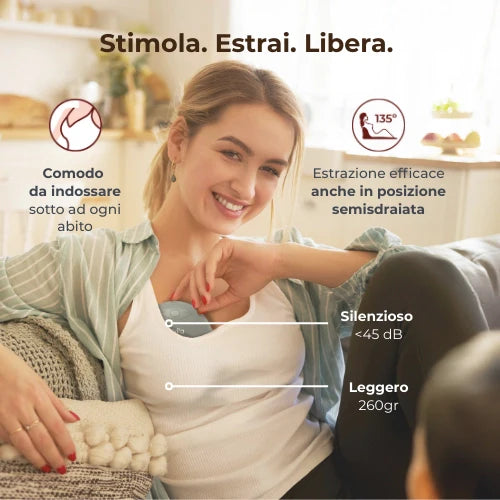 Tiralatte elettrico indossabile singolo a 3 fasi - Materno Flow
